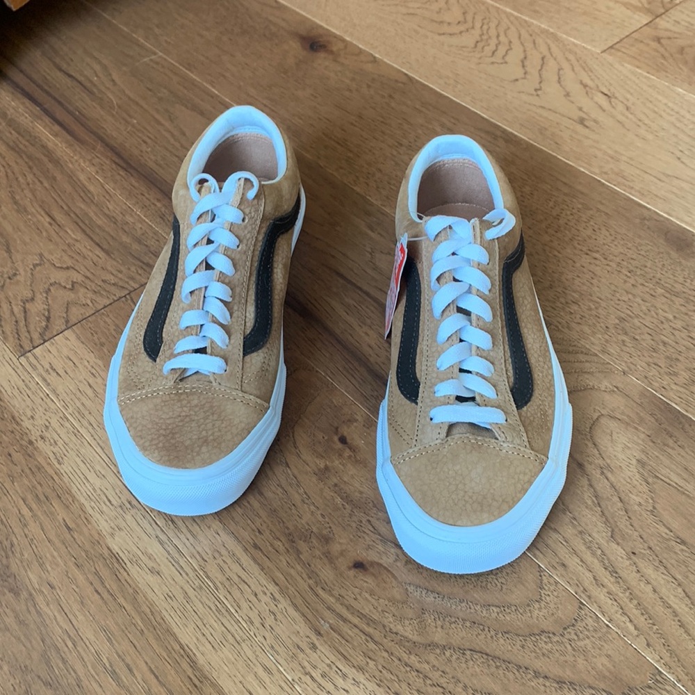Brown and White Vans Old School Sneaker